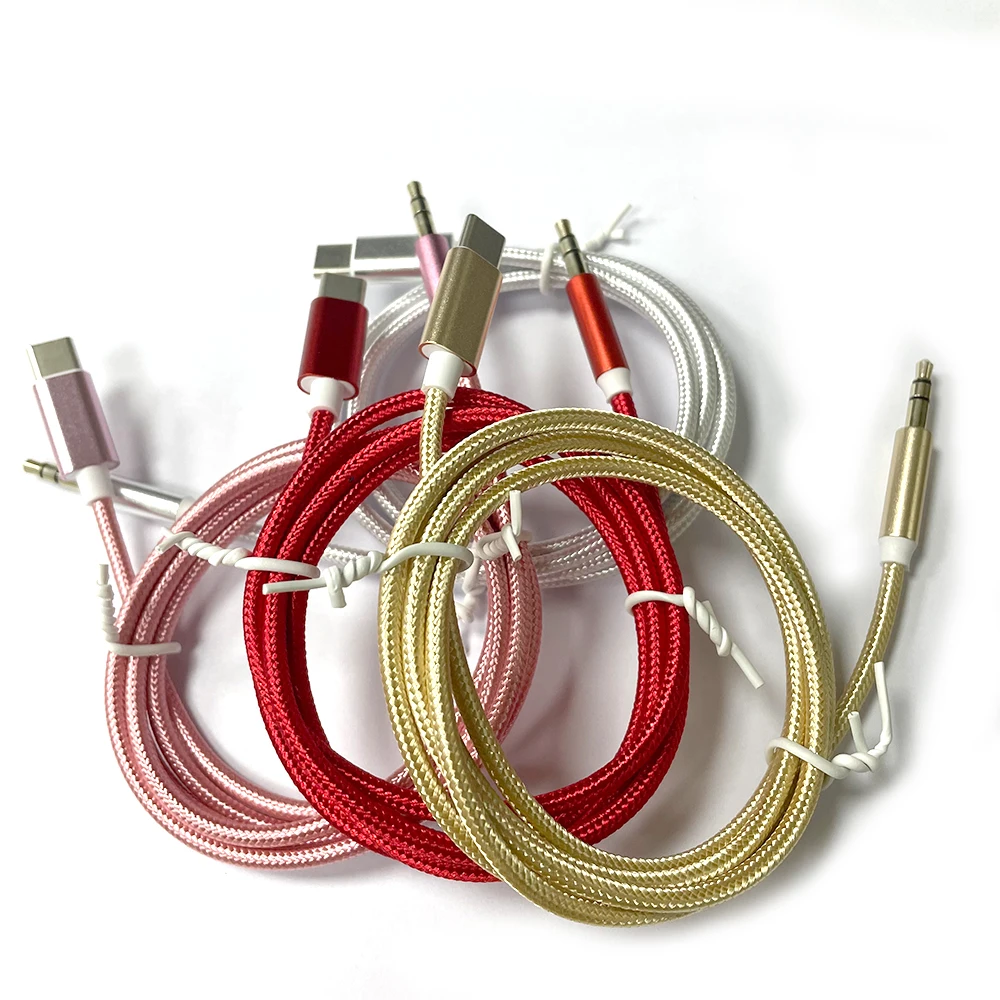 Wholesale Aux Cord for iPhone 3.5mm USB C Type C Aux Cable Audio Kabel Auxiliary Adapter