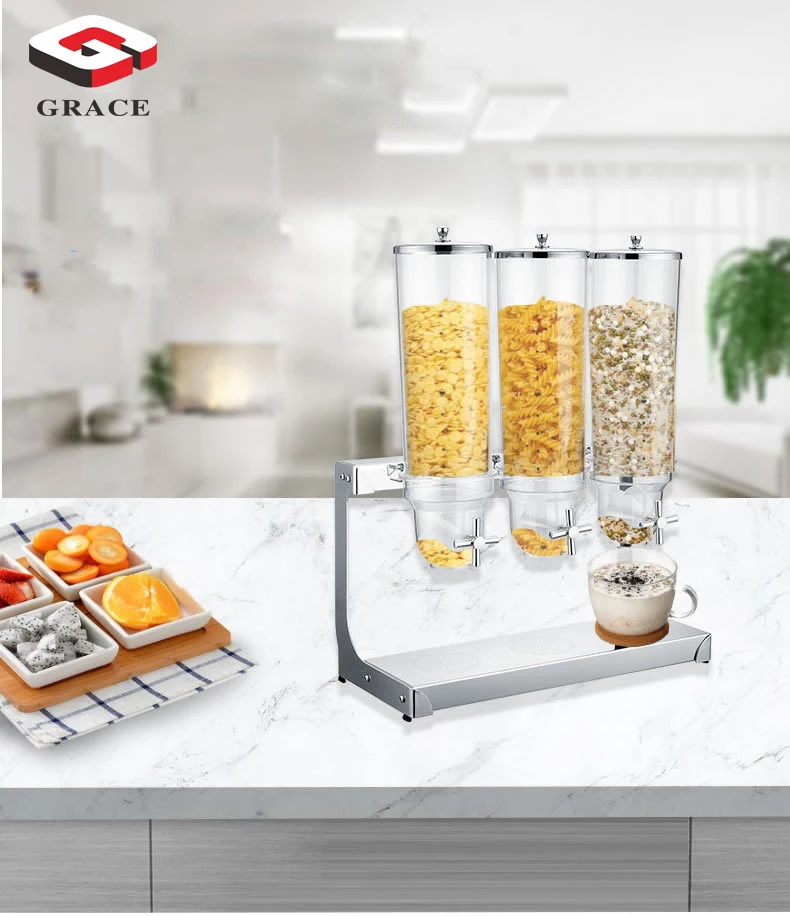 Wholesale Stainless Steel Cereal Dispenser for Buffet double cereal dispenser for sale