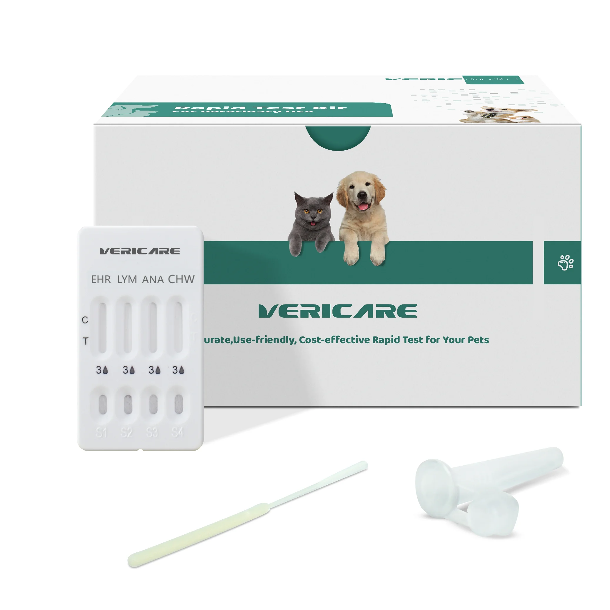 4 en 1 prueba combinada de EHR + LYM + ANA + CHW veterinary kit cpv test kit  Ehrlichia/Ab/Anaplasmas/Ab/Lyme/del parasito d