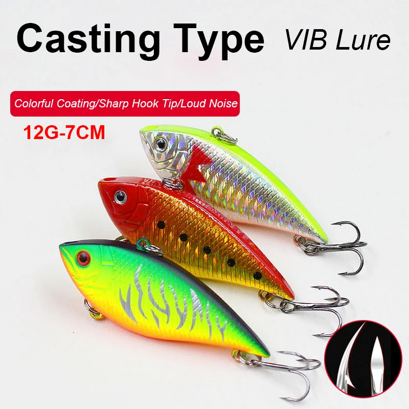 7cm 12g multi color artificial bait plastic lure trout bass spoon fishing lure VIB lure