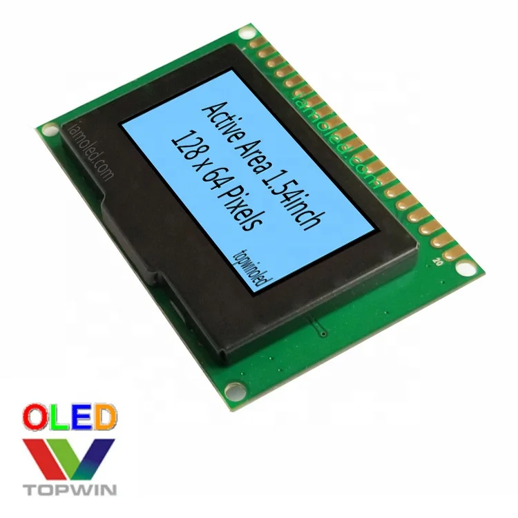 1.54' 1.54 inch 128x64 dots Yellow colour oled display module TW28640155YB02 IIC SPI parallel Interface inside  oled screen