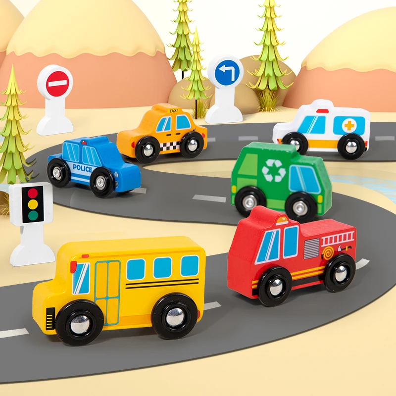 Custom Children Car Traffic Signal Street Road Sign Cognitive Set Educational Life Skill Learning Toys For Boys And Girls