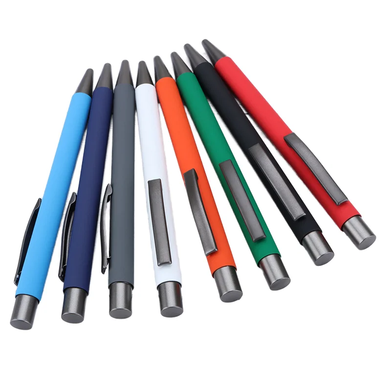 Hot Metal Promotional Click Rubber Ballpoint Pen Fast Production Wholesale Ball Point Pens