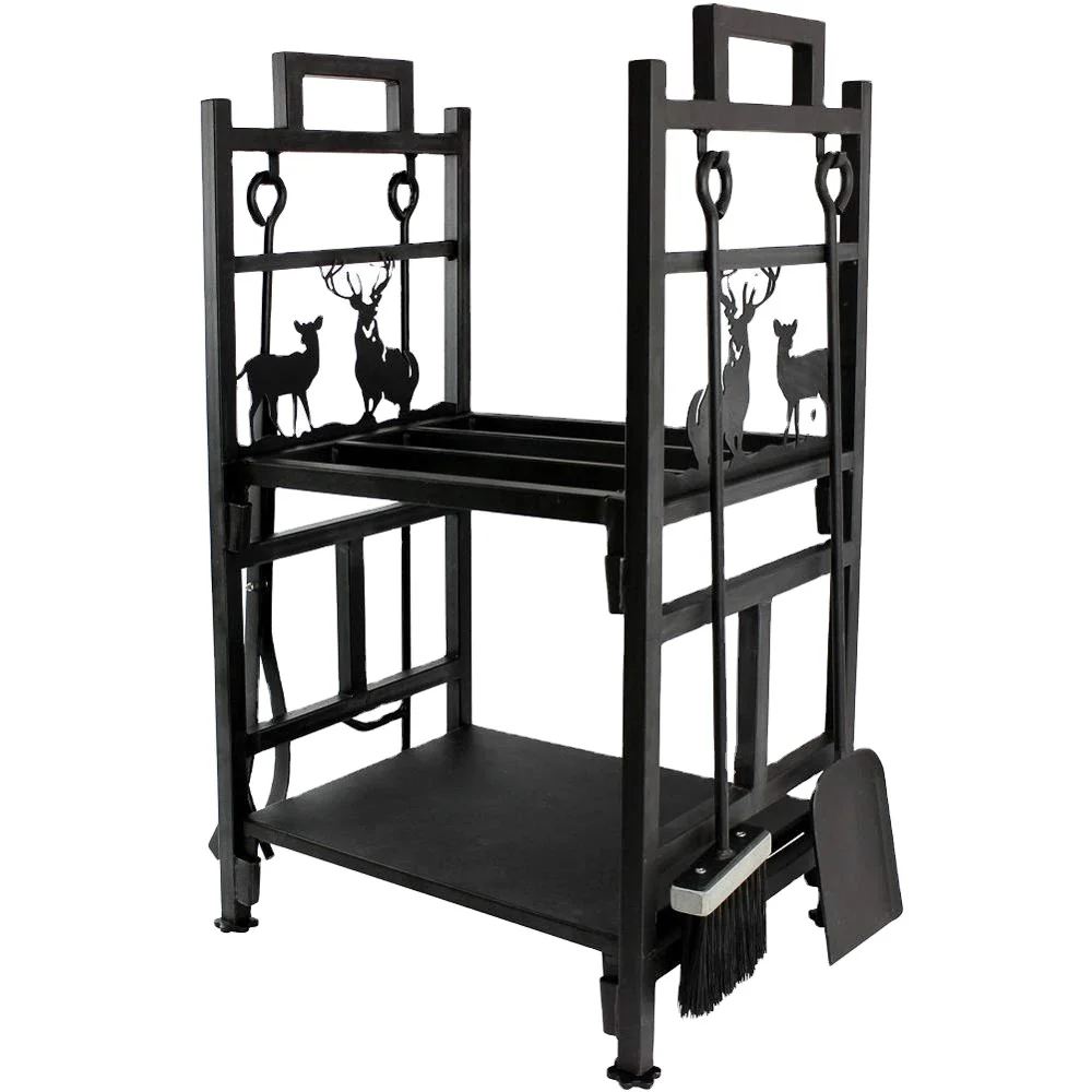 Firewood Rack Firewood Log Storage Holder Firewood Log Rack with Handles Wood Stove Accessories  companion sets