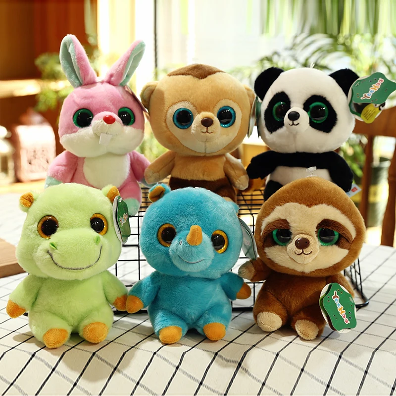 Wholesale China stuffed animals plush toys big eyes jungle wild animal fox goat sloth owl doll