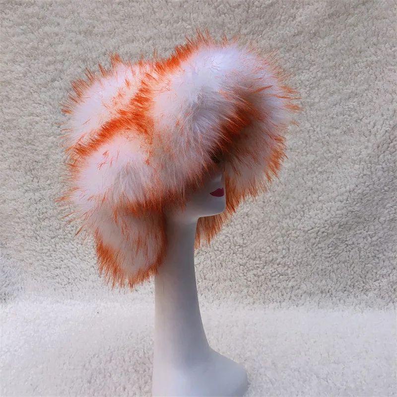 Fashion Winter Wholesale Women Luxury Classic Ladies Faux Fur Raccoon Fur Natural Faux Fur hat and bag set