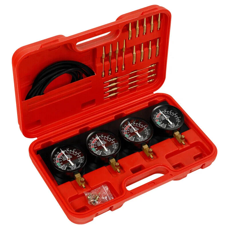4pcs Motorcycle Universal Diagnostic Test Tool Fuel Vacuum carburetor synchronizer gauge meter tool kit