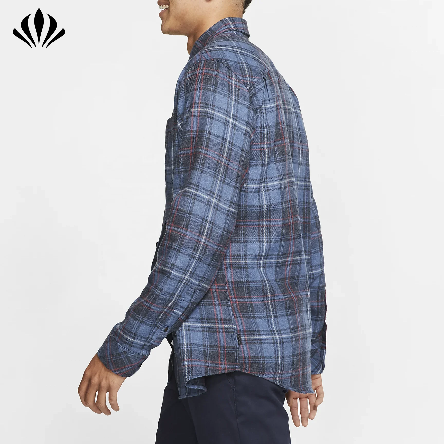 Fancy design custom mens oversized plaid flannel shirts checked casual long sleeves shirts for men