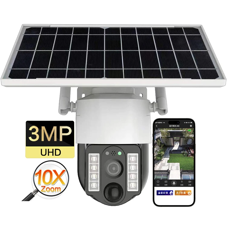 IP66 Camera CCTV IP PTZ Wifi Waterproof V380 PRO Cloud Storage Sim Crad GSM Smart Network Low Power Battery 4g Solar Camera