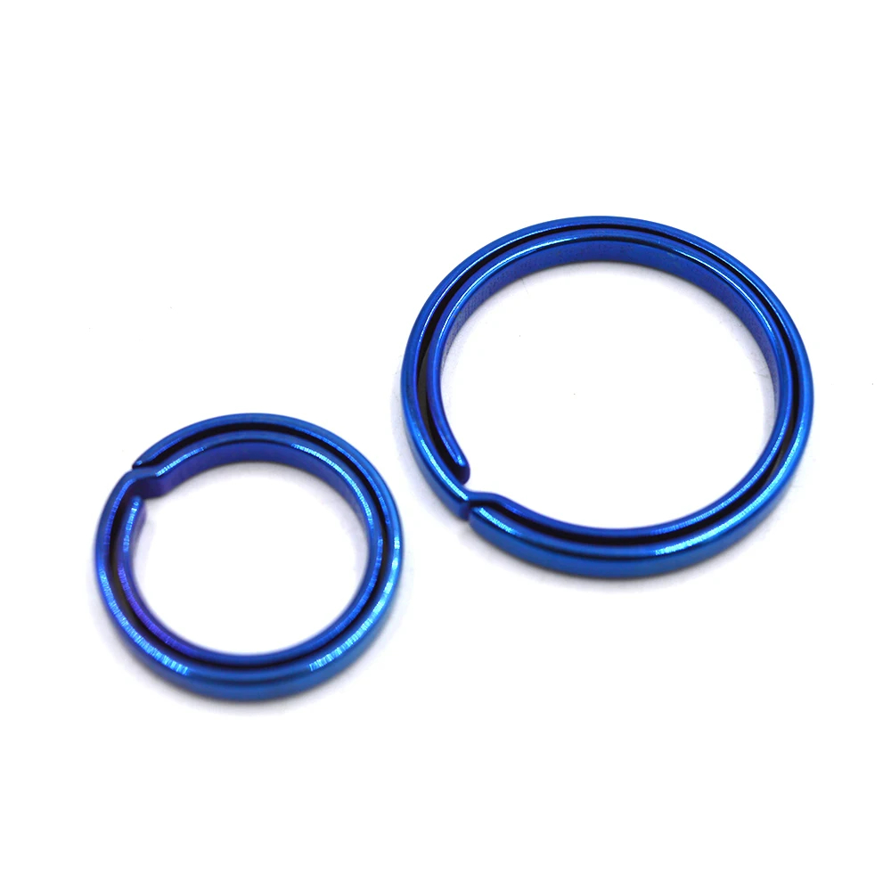 JXT Titanium Keyring Side-Pushing Designed Key Chain Key Rings Holder Titanium Rounded Split Rings