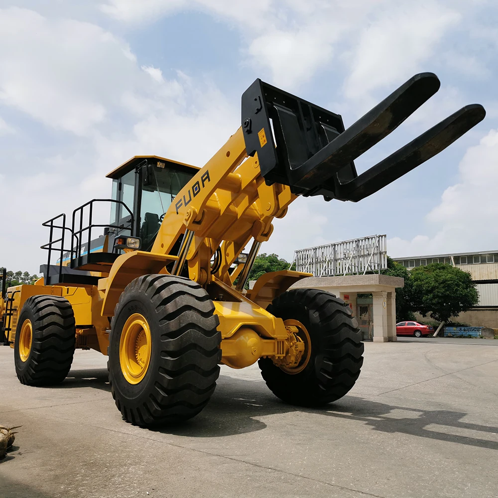 FUDA 26t Front End Wheel Loader With Forklift Attachment - Front Loader Forklift 26 Ton