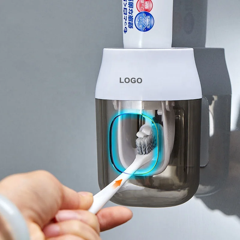 Baolong Factory Multifunctional Wall-Mounted Bathroom Portable Bath Organizer Toothbrush Holder Automatic toothpaste squeezer