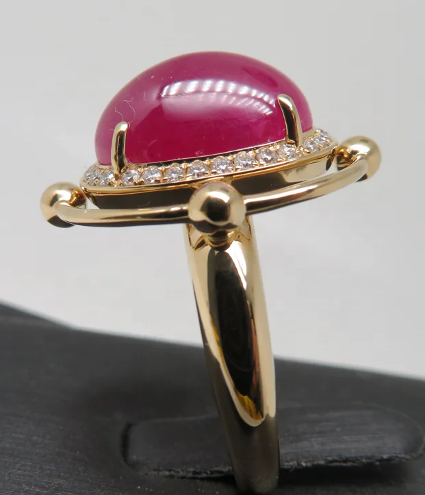 Fashion Jewelry 18K Ruby Ring Unique Design Luxury 18K GOLD CLASSIC Yellow Gold Wedding Bands or Rings Party Rock Silver Jewelry