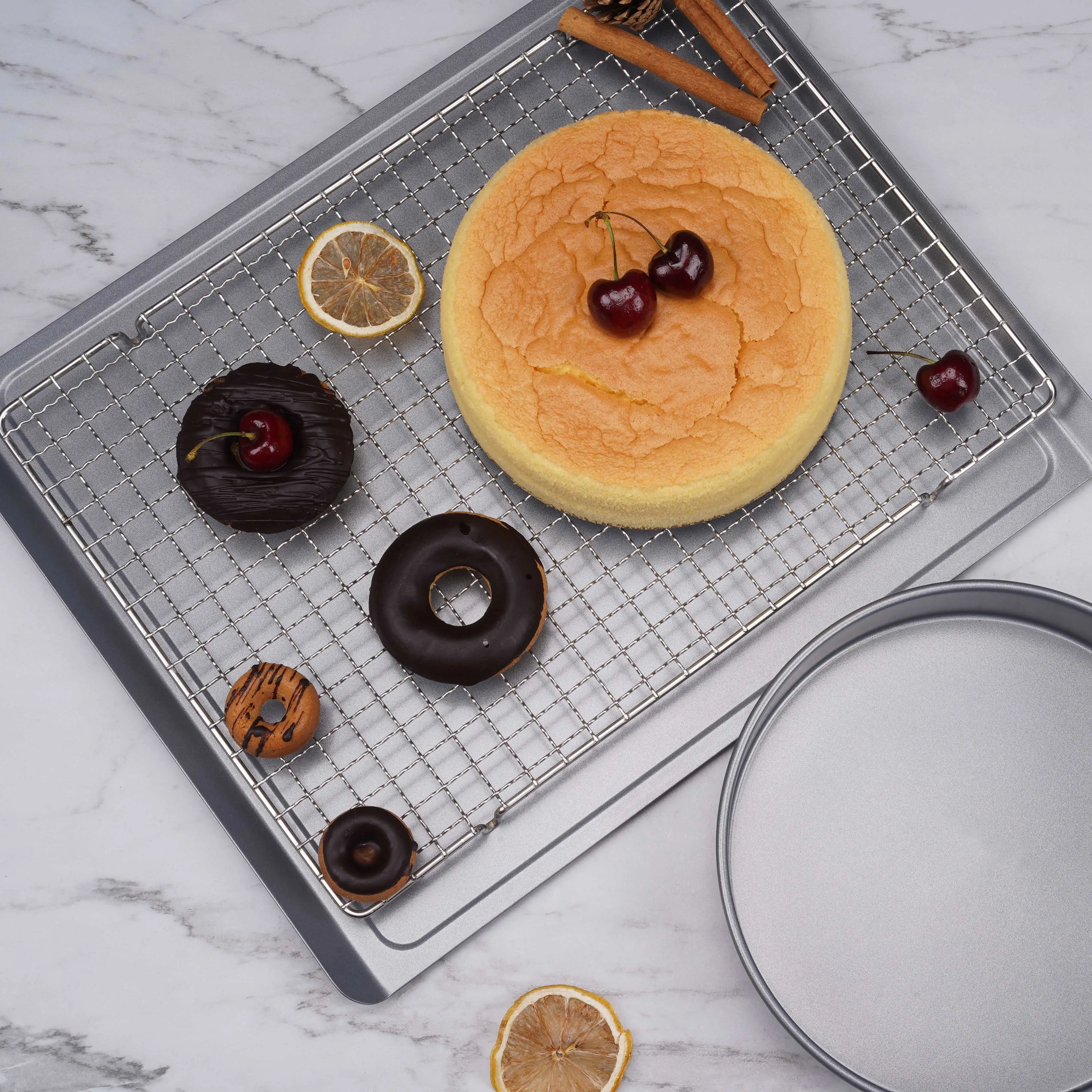 
amazon products 6-Piece nonstick with Silicone foor pads muffin Loaf Cookie Sheet bread cake tray pan bakeware Set 