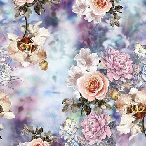 Атласная ткань с принтом для длинной рубашки