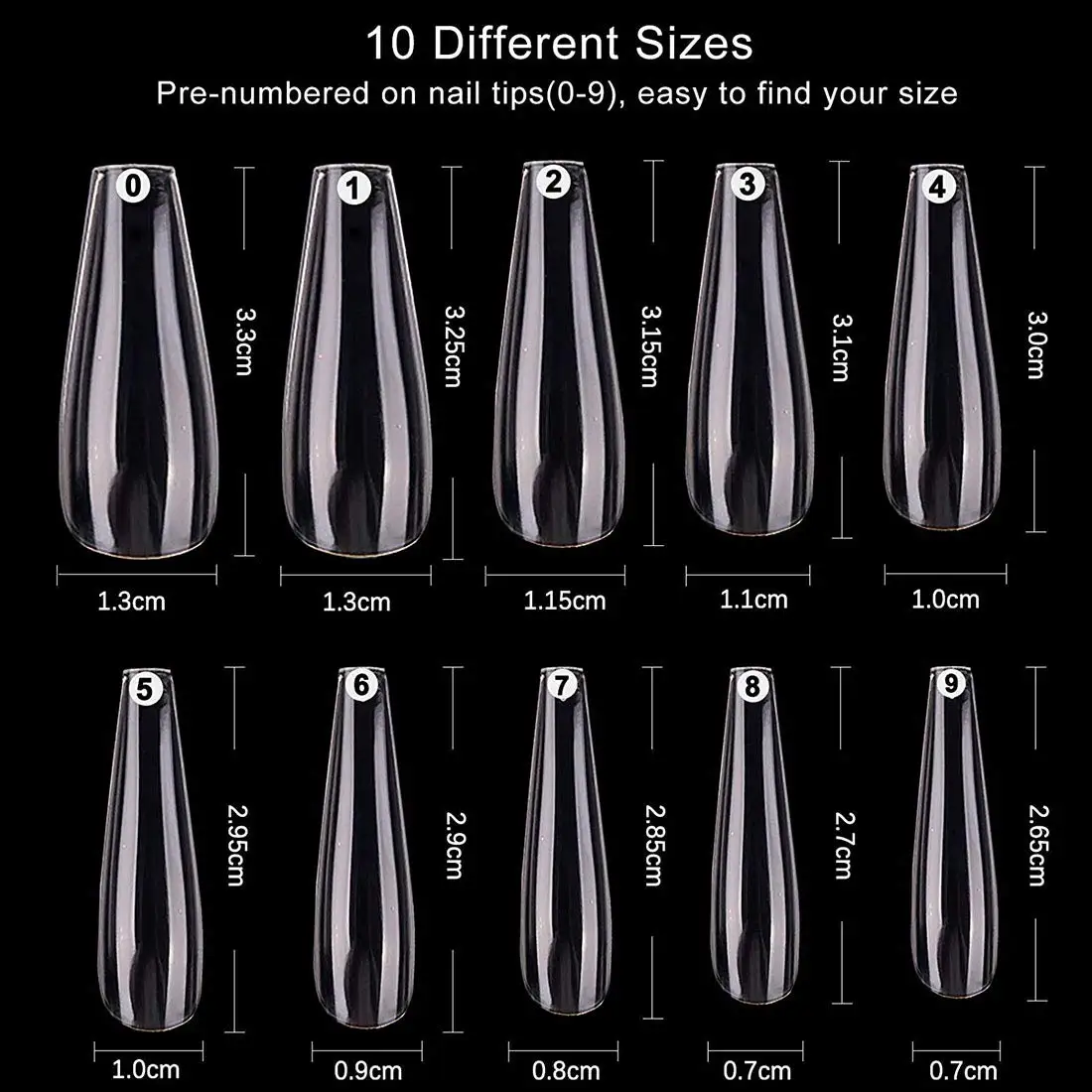 No Crease False Coffin Nail Art Tips Full Cover False Nails  Shaped Artificial News Transparent False Nails