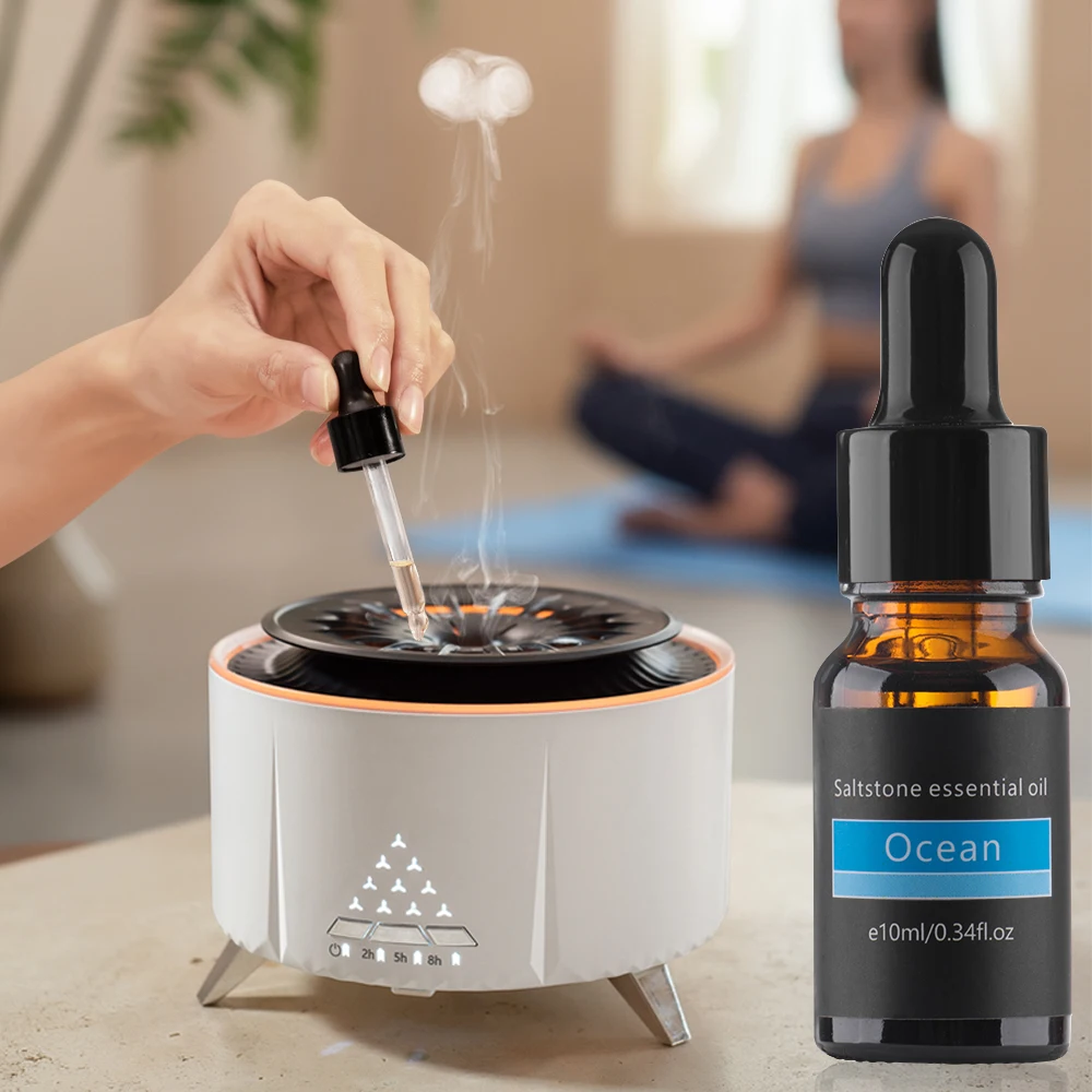 Wholesale Jellyfist Volcano Fragrance Ultrasonic Diffuser Wireless Remote Control Essential Oil 3D Aroma Diffuser With Bluetooth
