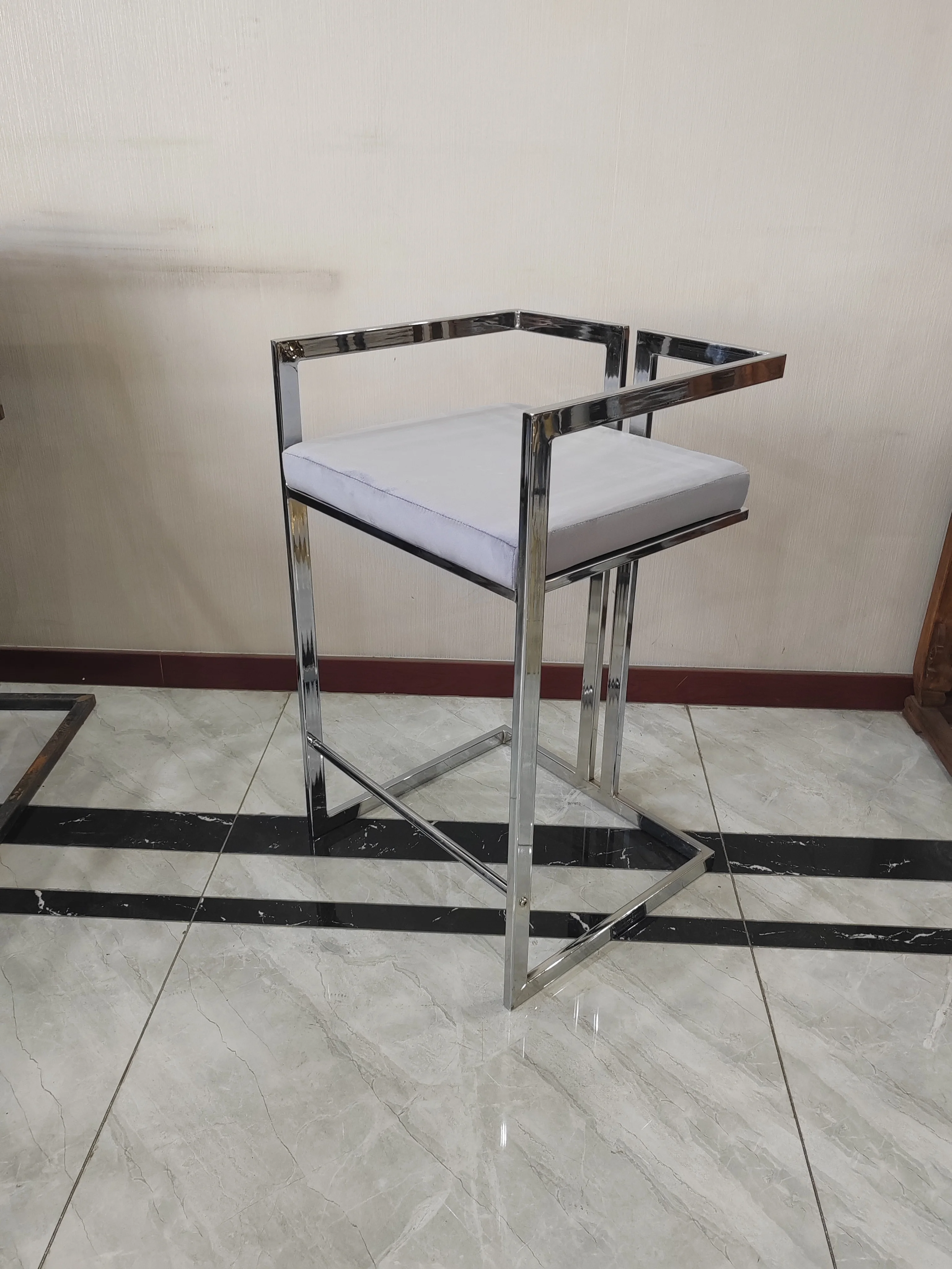 Gold Stainless Steel Luxury Upholstered Velvet Cheap Bar Chair Dining Chair Hot Sale