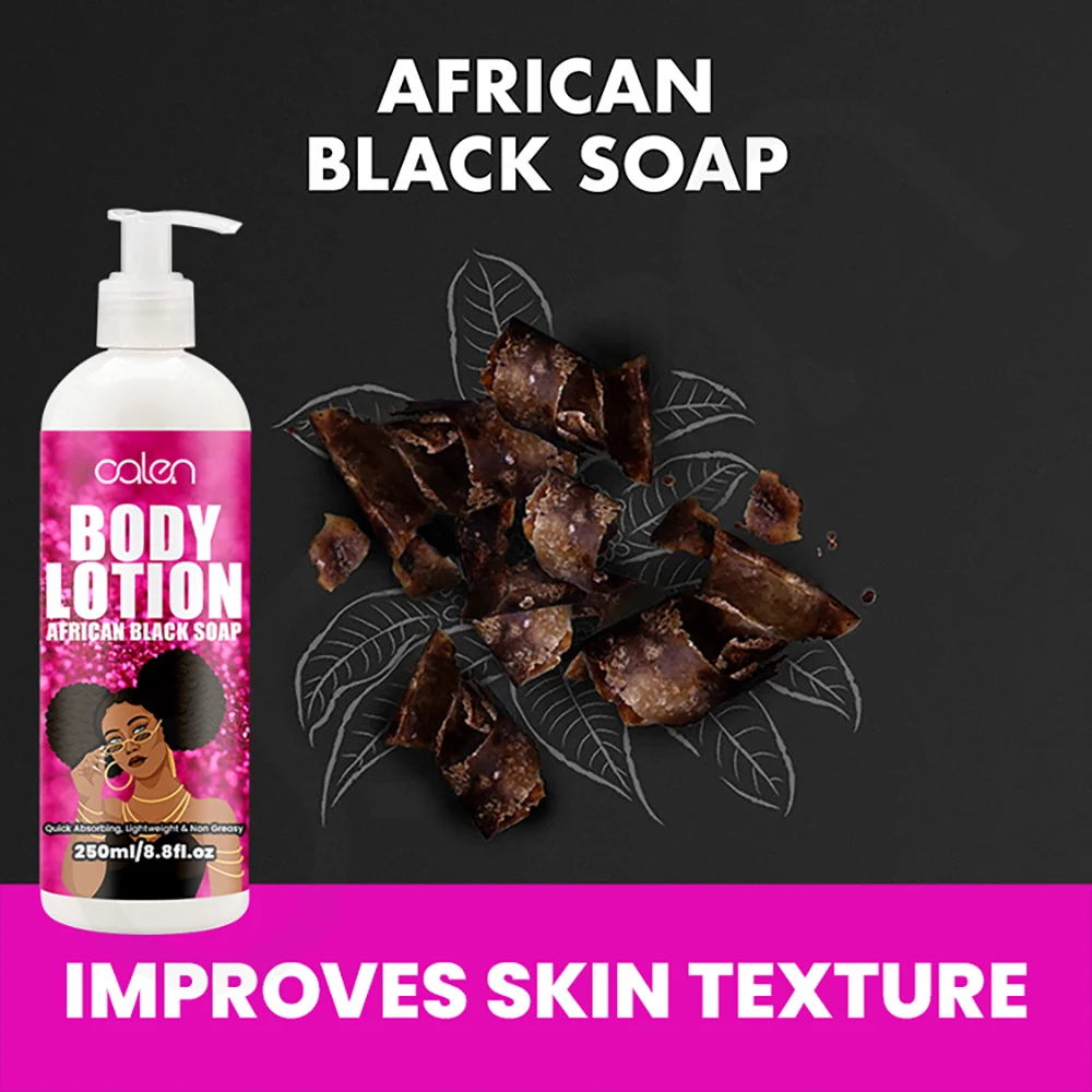 Oalen 250Ml Customized Repair Skin Care Body Whitening African Black Soap Nourishing Lotion