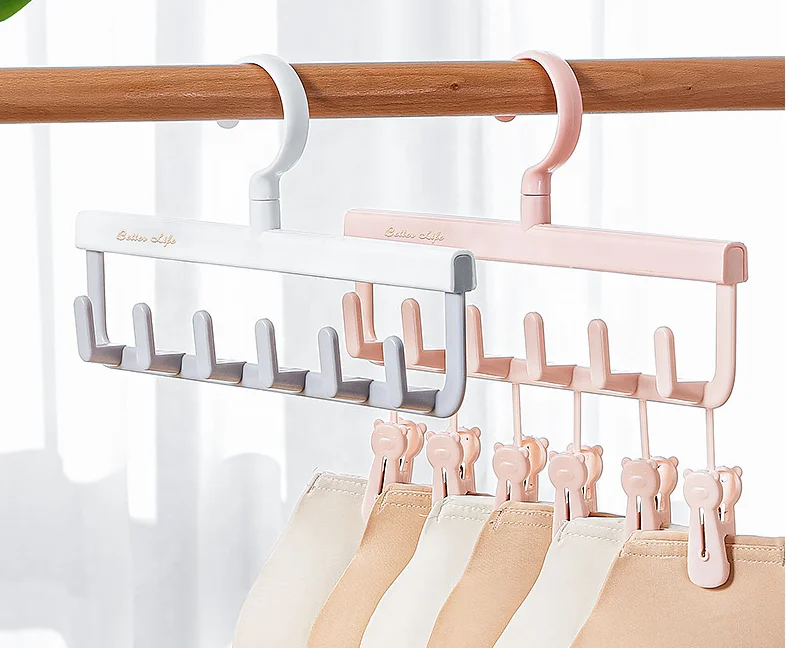 Plastic Clips Drying Rack Sock Hangers Laundry Drip Hanger with Clips for Baby Clothes Hats Gloves coat hanger hooks