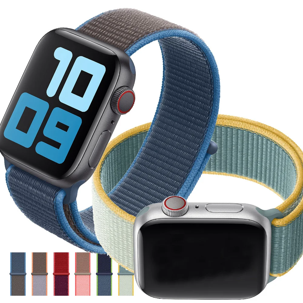Belden нейлоновые браслеты для браслет яблоко тканый нейлоновый ремешок iWatch серии 5 4 смарт Apple Watch 44 мм