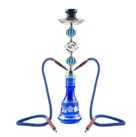 Wholesale Cheap Double Hose Mix Color Hookah Pipe Complete Accessories Shisha Portable Metal Hookah Chicha