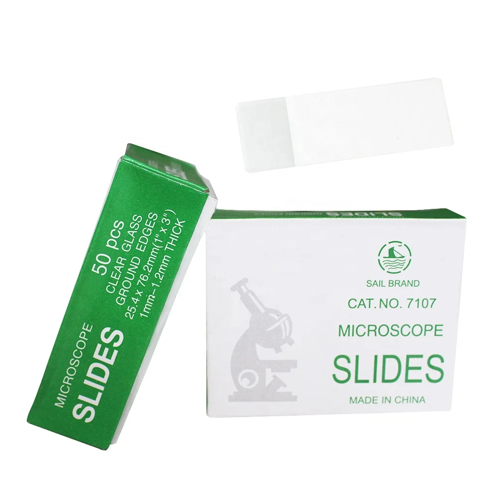 7105 Microscope Slides 50Pcs Clear Glass 25.4Mm*76.2Mm Single Sides Frosting High Definition Microscope Slides