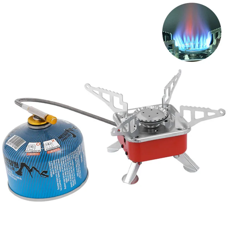 Portable Lightweight Camping Stove Collapsible Pocket Rocket Backpacking Stove Single Burner with Piezo Ignition for Hiking