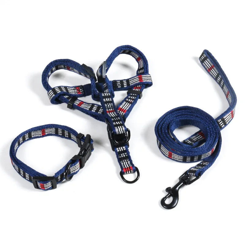 Logo Custom high quality Leash Collars Harness 3 PCS Sets Wholesale Dog Leash Harness