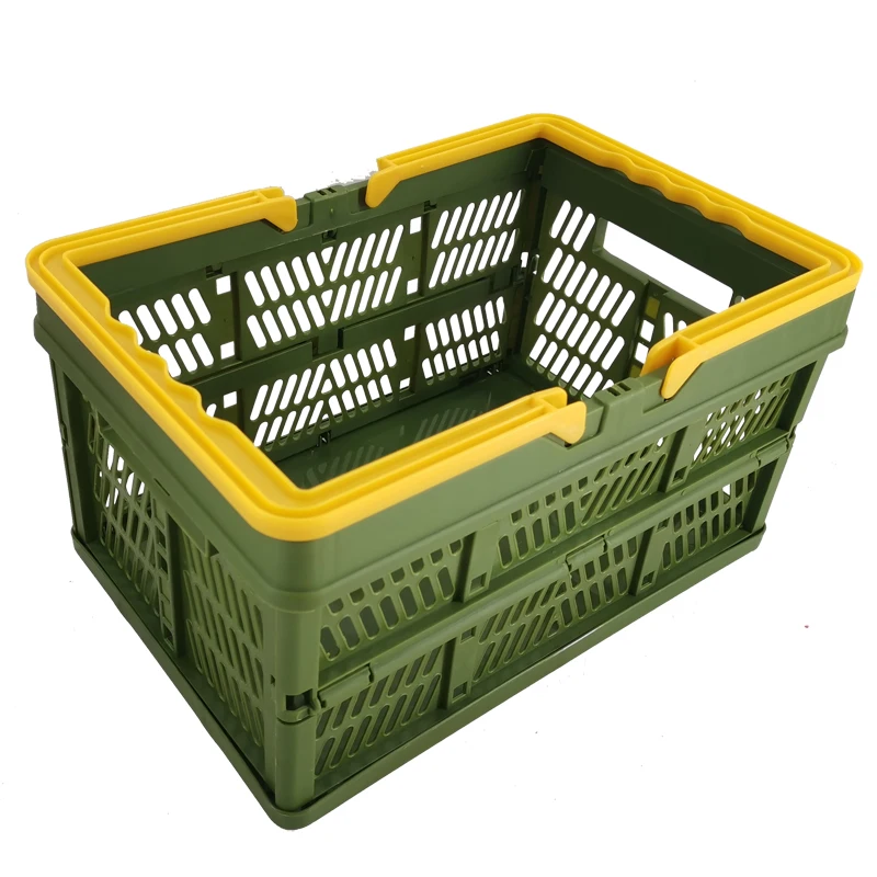 Large supermarket promotion plastic folding handbasket household storage basket