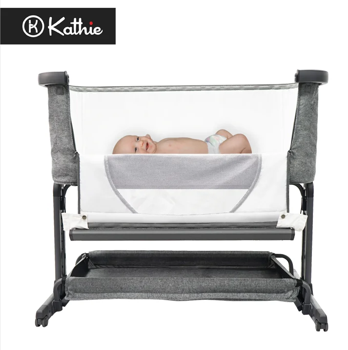 High Quality Outdoor Portable Foldable Cradle Design Bed side Baby Cot Crib