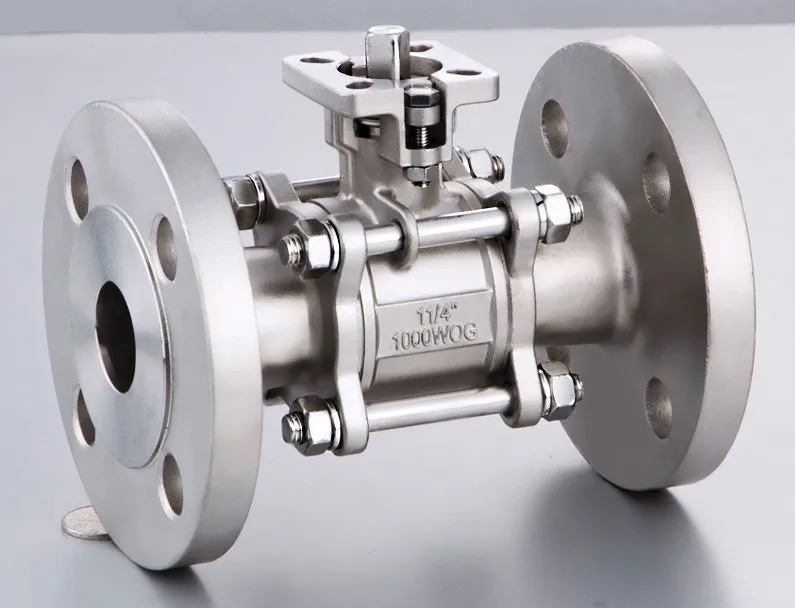 DIN PN16/PN40 304 stainless steel 3PC Ball Valve Flanged End flange ball valve 3pc flanged 3PC ball valve