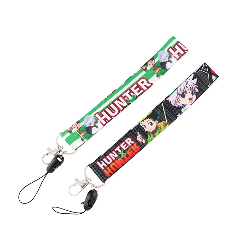 Narut Hunter Short Wrist Lanyard Akatsuki Anime Attack On Titan Wristlet Keychains Phone Polyester Rope Car Key Chain