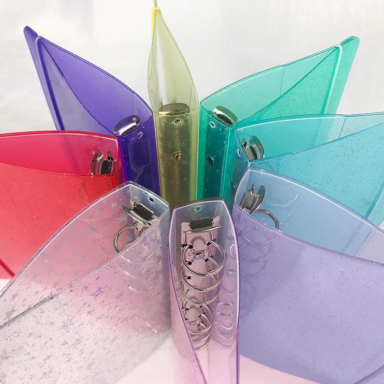 Wholesale A5 A6 6 Ring Binder File Folder Clear Binder Transparent Pvc With Pvc Envelopes For Budget Planner
