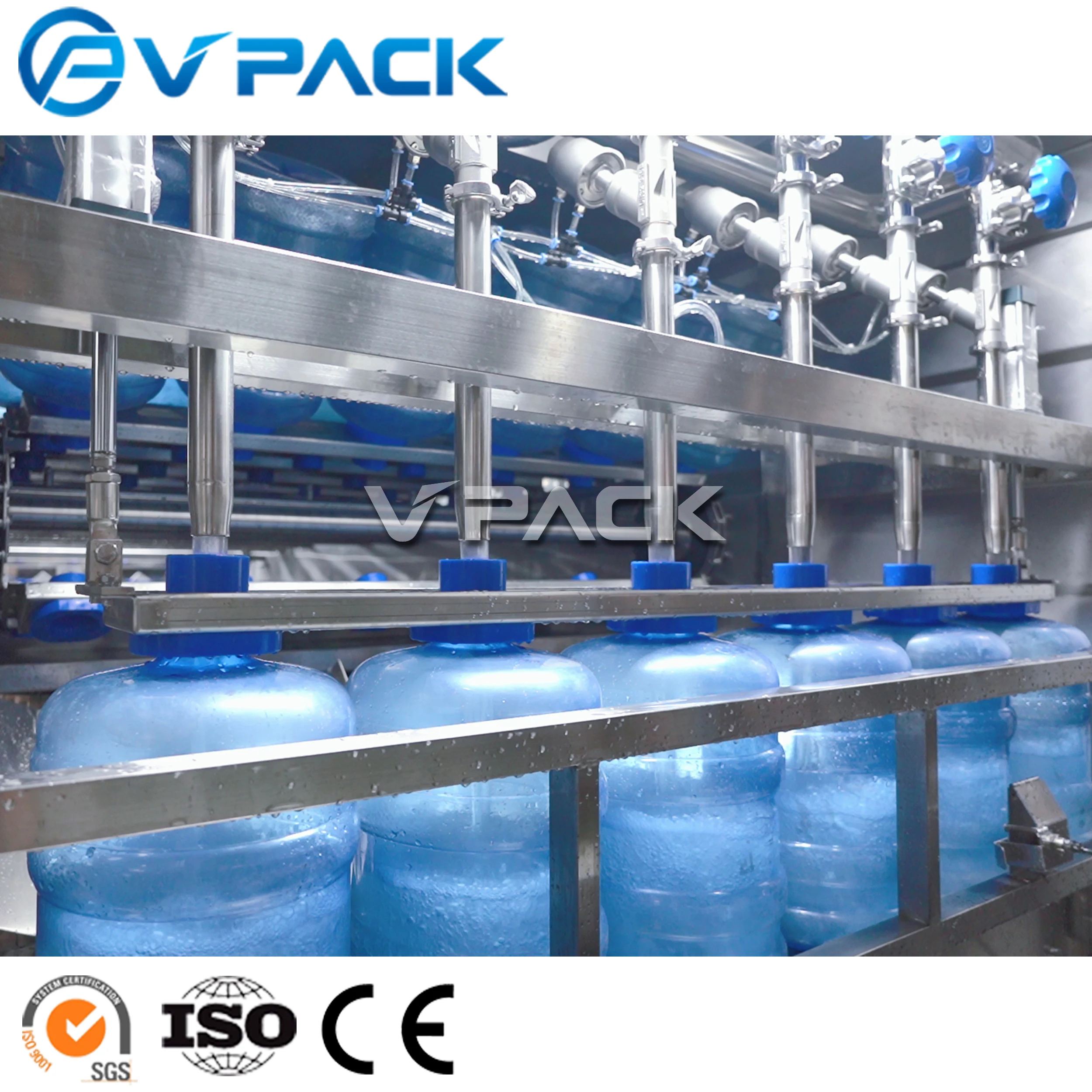 Automatic 1200BPH 5 gallon 18.9L PET PC barrel bottle drinking water filling machine