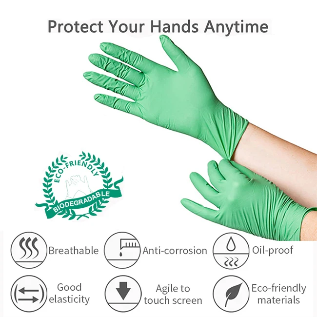 Biodegradable disposable gloves gloves nitrile medicical disposable biodegradable and compostable gloves
