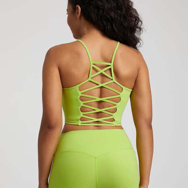 OED ODM 16 colors new yoga fabric naked feeling high quality sexy back gym fitness sport top women fitness yoga bra