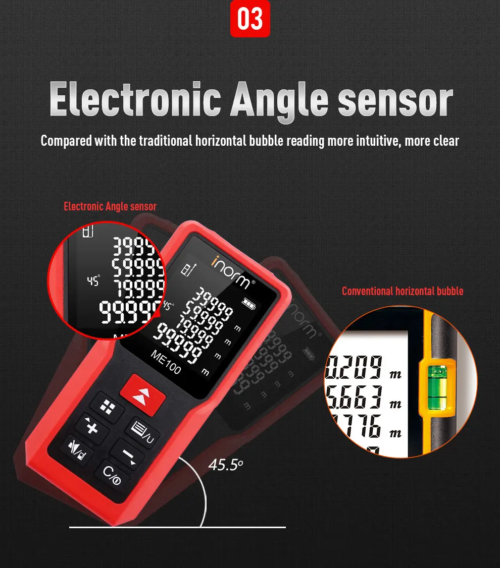 60m Laser Rangefinder Laser Distance Meter Laser Range Finder High Precision Measurement Portable Handheld Range Finder