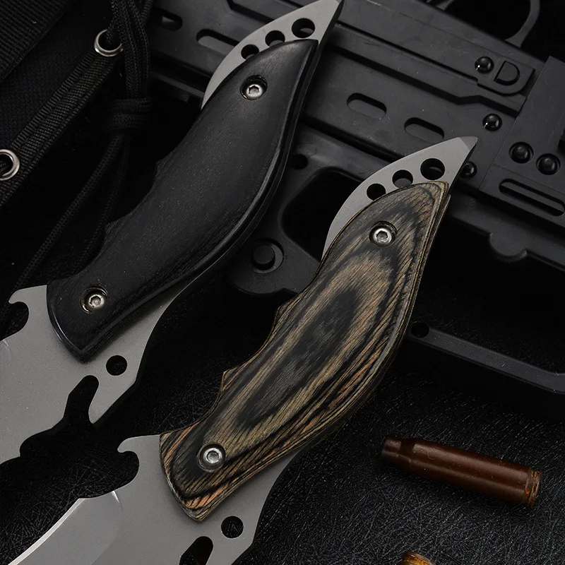 Nazhaosen нож для выживания в дикой природе Интегрированный цветной деревянный ручной тактический охотничий складной мини-нож