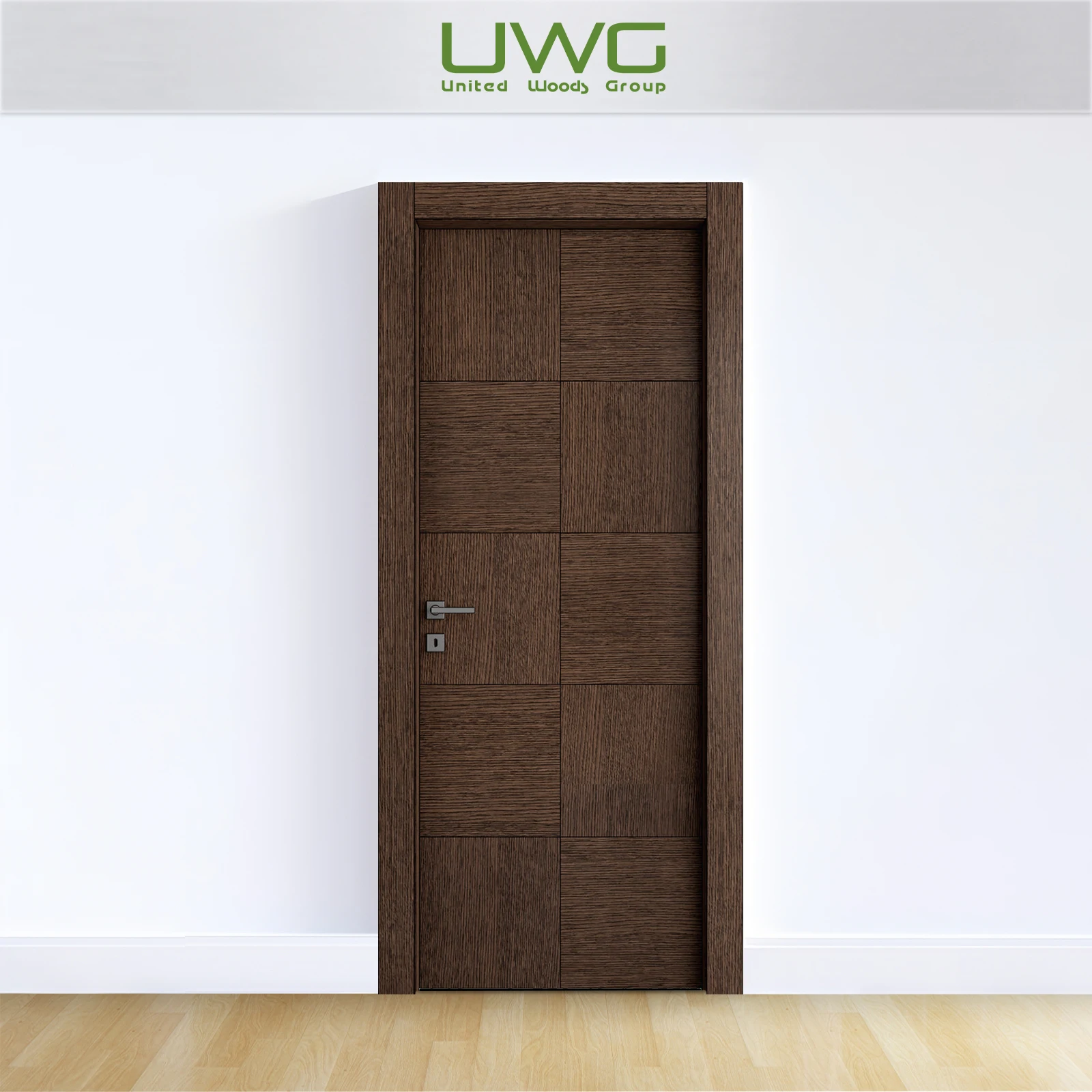 Hot Sale laminate Modern Wood Veneer Door Waterproof Faced PVC Door Interior Melamine MDF Door For House
