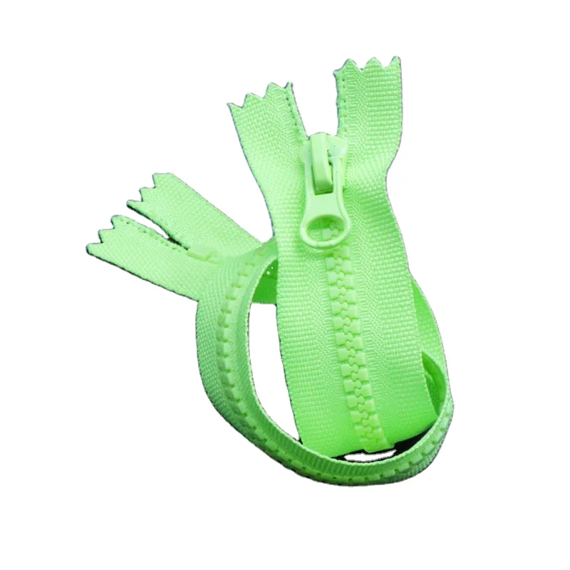 
Strong And Soft Zipper China Supplier Green Resin Teeth Fastener Zip 