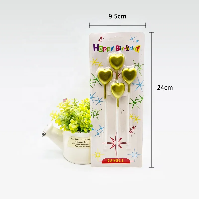 XIONGXI Golden Silver Star /Heart Party Decoration Happy Birthday Cake Top Birthday Candles