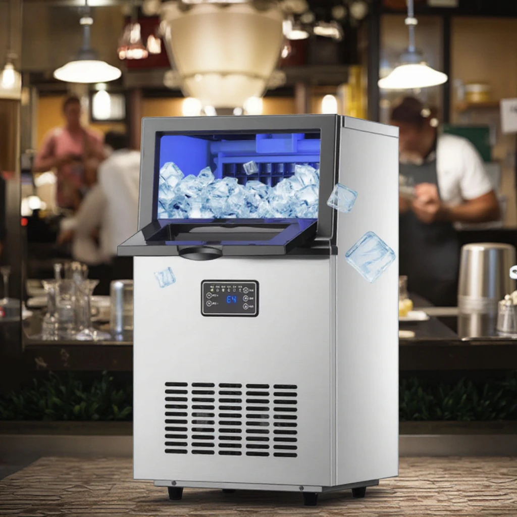 Water Refrigerator Commercial Large Milk Tea Shop 20kg 30kg 40kg 50kg 60kg 80kg 120kg Small Fully Automatic Ice Block Machine