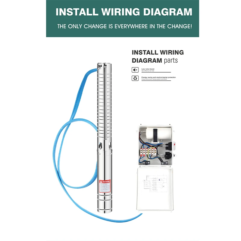 QQPUMP Bombas De Agua Sumergible 100M 4Inch 1 Hp Deep Bore Well Submersible Centrifugal Dc Water Pump