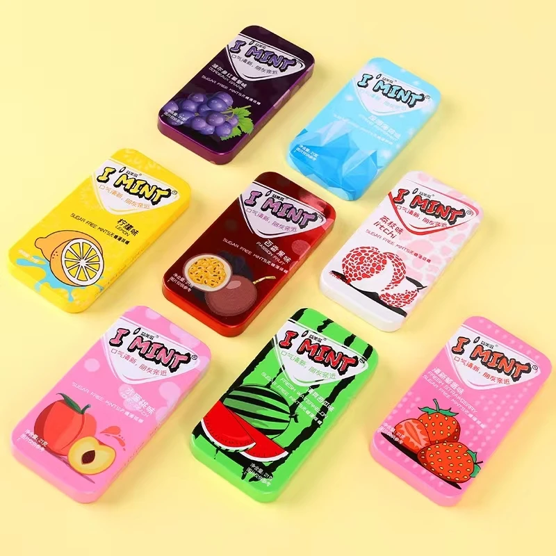 IMINT Sugar free Mint Candy colorful fruit mint chewing gum fresh breath social dating healthy exotic sour hard candy 21g