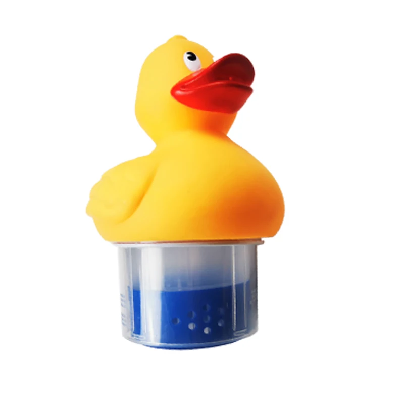 Fun Cute Duck Animal Swimming Pool Chlorine Tablet Floater Collapsible Base Floating Pool Chlorine Dispenser Cleaner