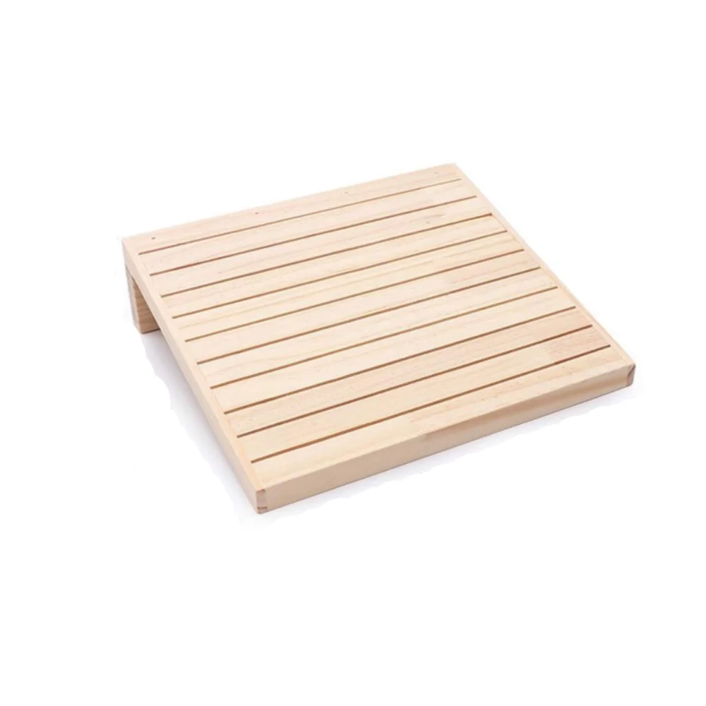 Simple L Shape Natural Color Wooden Earring Ring Display Stand 0