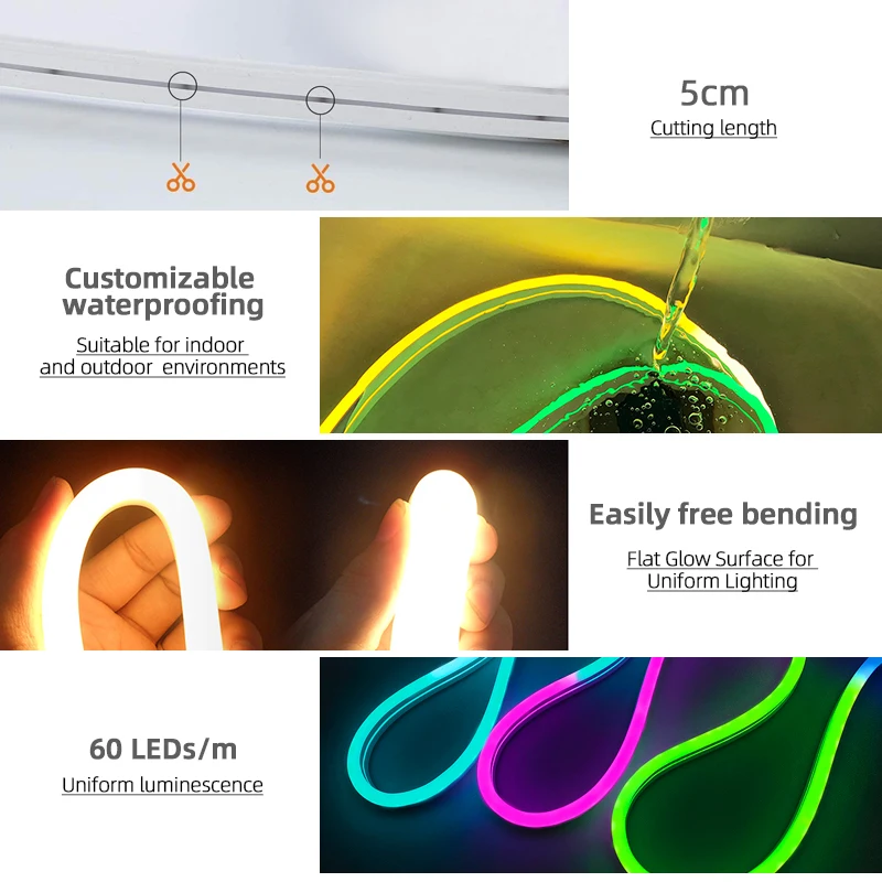 Divatla Factory Wholesale Programmable RGB 12V LED Neon Strip Colorful Light Advertising Display For Shop Decoration Neon Lights