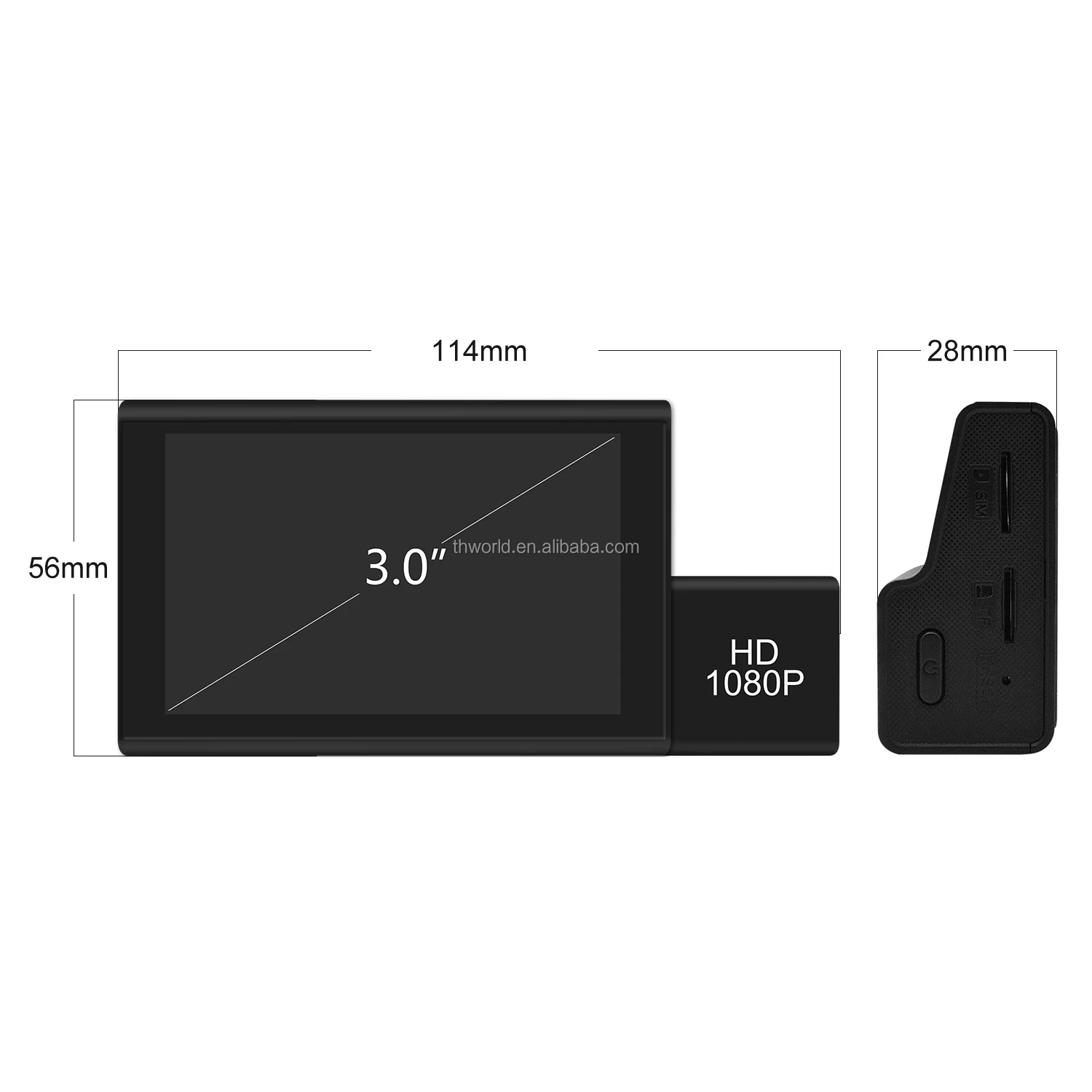 3G SIM INTERNET full hd car driving dashcam 3.0 inch IPS Capacitive Touch Panel vehicle safety camera Android 5.0 GPS Car DVR