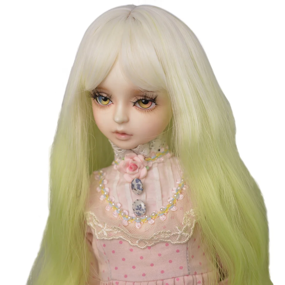 New fashional mocha color fluffy weave doll wigs for 1/3 1/4 BJD Pullip Dolls,heavy no shinning good quality